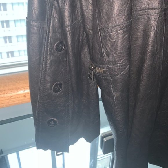Black Leather Blazer Coat - Picture 6 of 10